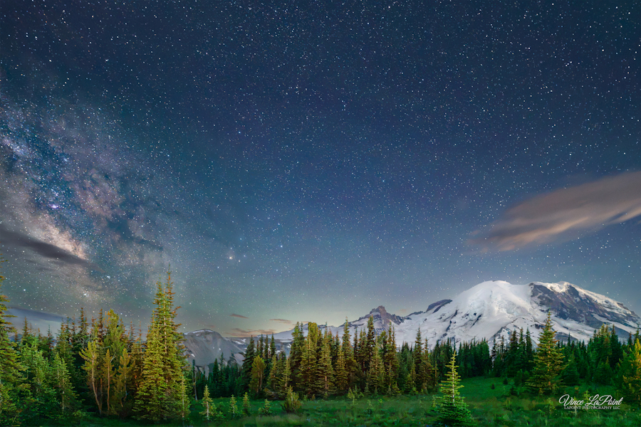 Mt Rainer and the Milky Way